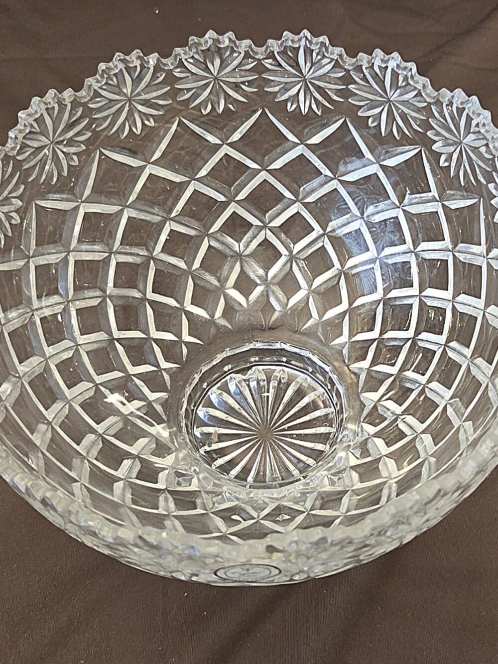 Crystal Centerpiece Bowl, "Crystal Clear" made in Poland, 24% Lead Crystal